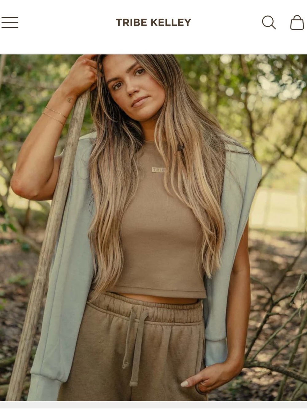 Women's Taupe Cropped Tank Top